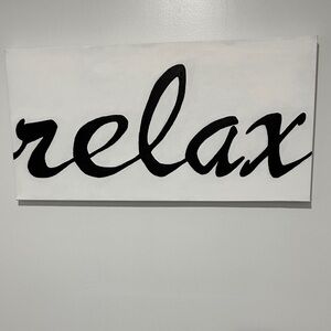 Black and White 'Relax' Wall Art